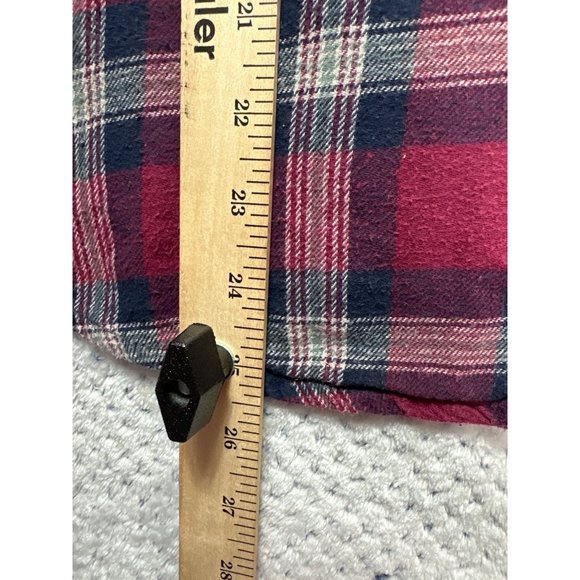 Paper Tee Buffalo Plaid Hoodie Shacket Womens Red Large Medium Weight Long Sleev - Picture 8 of 11